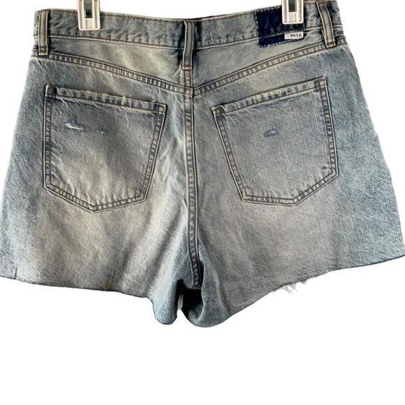 Daze Distressed Denim Shorts - High Waisted - Picture 3 of 5